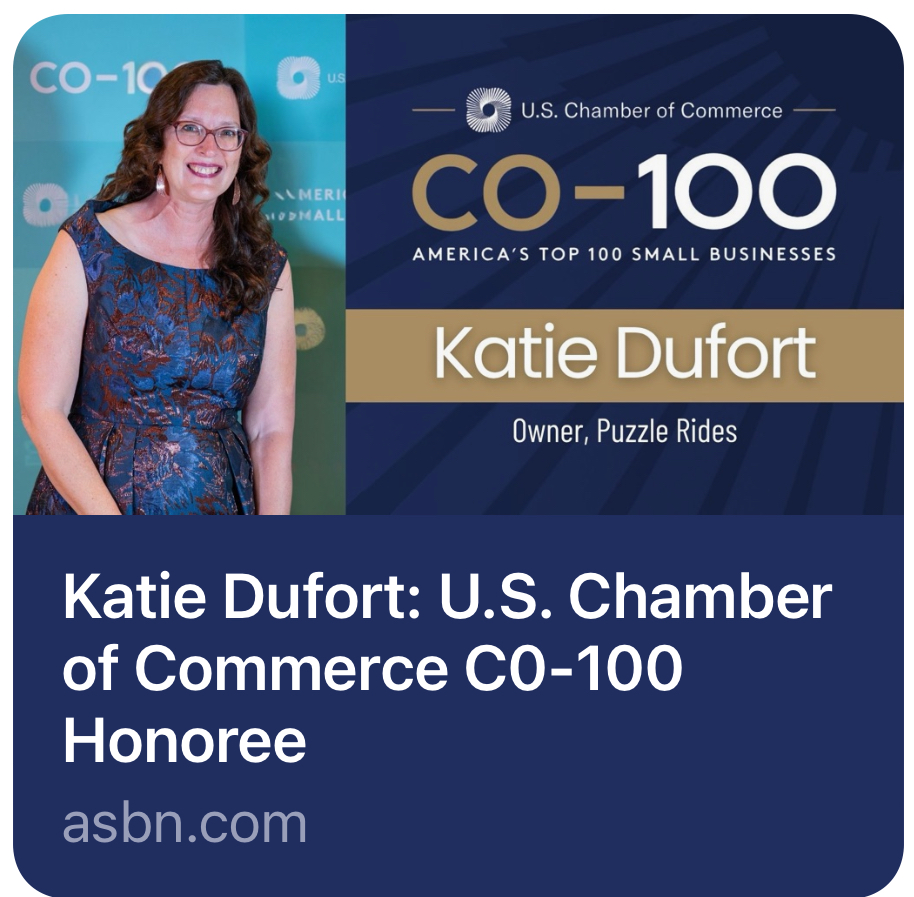 CO-100 honoree with photo of katie dufort